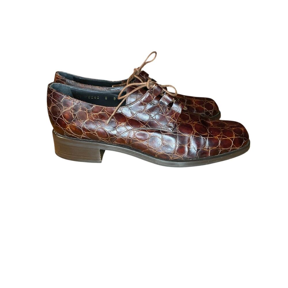 Cole Haan Alligator Burgundy Leather Oxford Dress Shoes 8 Academia Poet Classic - Picture 6 of 10
